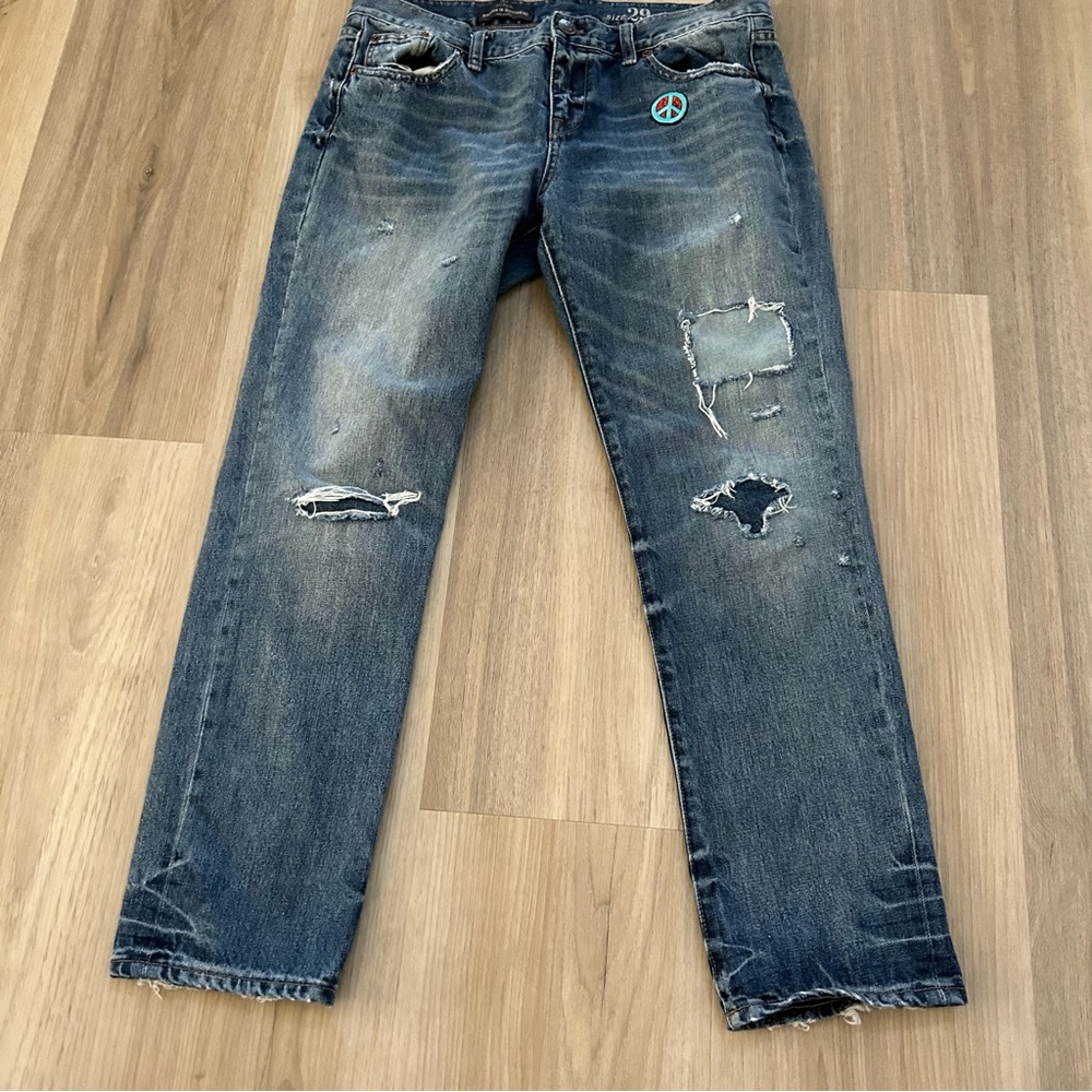 J. Crew Women's Blue Distressed Boyfriend Jeans